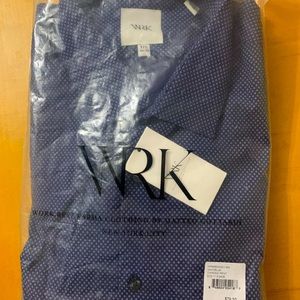 WRK, size 17.5 34/35 Navi/bluediamond print , New with tags